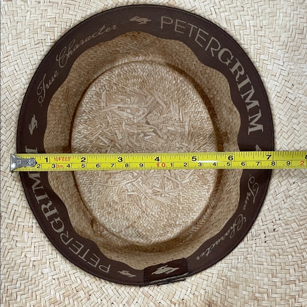 Perfect summer straw hat!Peter Grimm Straw Fedora Hat with Dark Brown Inner Band - Picture 4 of 5